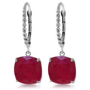 13.5 Carat 14K Solid White Gold Looking Ahead Ruby Earrings