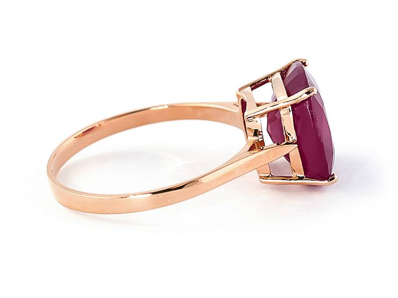 6.75 Carat 14K Solid Rose Gold Ring Natural Cushion Shape Ruby