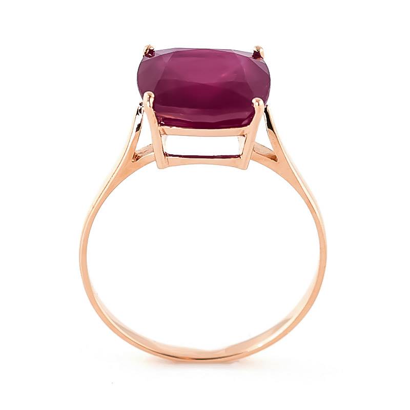 6.75 Carat 14K Solid Rose Gold Ring Natural Cushion Shape Ruby