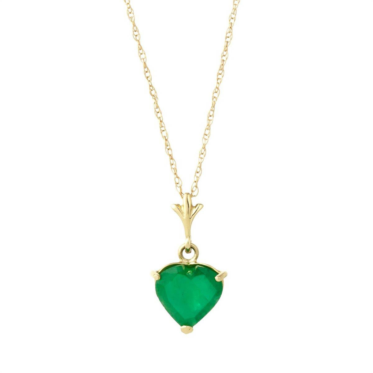 14K. Gold Necklace w/ Natural Heart Emerald