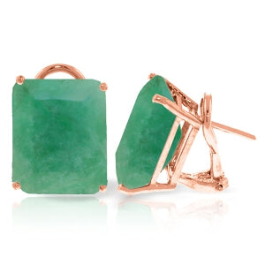 14K. ROSE GOLD FRENCH CLIPS EARRING WITH NATURAL EMERALDS