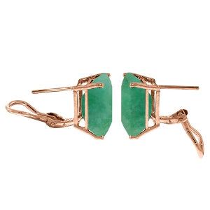 14K. ROSE GOLD FRENCH CLIPS EARRING WITH NATURAL EMERALDS