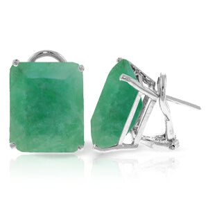 14K. WHITE GOLD FRENCH CLIPS EARRING WITH NATURAL EMERALDS