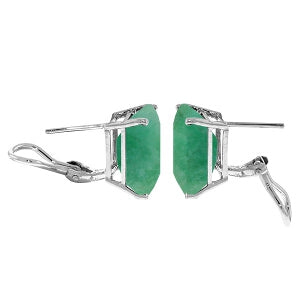 14K. WHITE GOLD FRENCH CLIPS EARRING WITH NATURAL EMERALDS