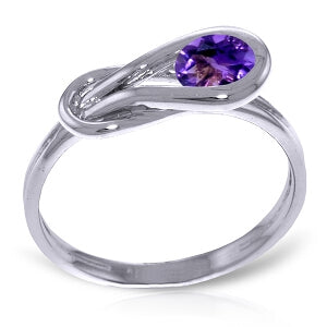 0.65 Carat 14K Solid White Gold Da Vinci Amethyst Ring