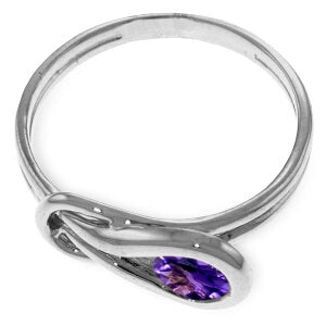 0.65 Carat 14K Solid White Gold Da Vinci Amethyst Ring