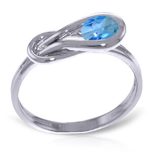 0.65 Carat 14K Solid White Gold Where I Return Blue Topaz Ring