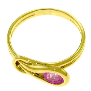 0.65 Carat 14K Solid Yellow Gold Subarban Living Pink Topaz Ring