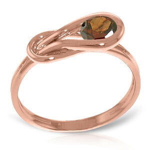 14K Solid Rose Gold Ring Natural Garnet