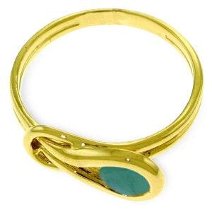 0.65 Carat 14K Solid Yellow Gold Ring Natural Emerald