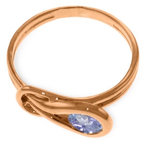 0.65 Carat 14K Solid Rose Gold Ring Natural Tanzanite