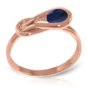 14K Solid Rose Gold Ring w/ Natural Sapphire