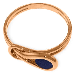 14K Solid Rose Gold Ring w/ Natural Sapphire