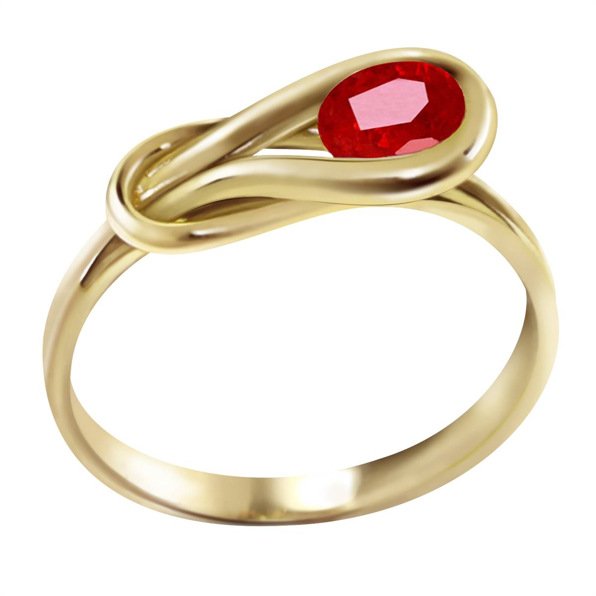 0.65 Carat 14K Solid Yellow Gold Stumbling Upon Ruby Ring