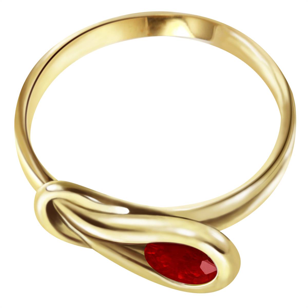 0.65 Carat 14K Solid Yellow Gold Stumbling Upon Ruby Ring