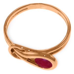 14K Solid Rose Gold Ring w/ Natural Ruby