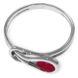 0.65 Carat 14K Solid White Gold Modigliani Ruby Ring