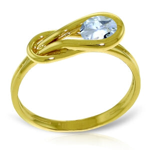 0.65 Carat 14K Solid Yellow Gold Don't Stop Breathing Aquamarine Ring