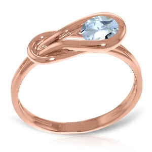 14K Solid Rose Gold Ring w/ Natural Aquamarine