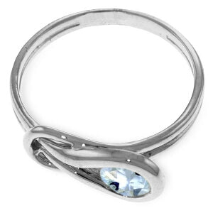 0.65 Carat 14K Solid White Gold Meet Me Halfway Aquamarine Ring