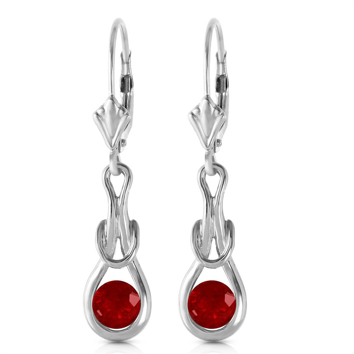 1.3 Carat 14K Solid White Gold Truthful Lips Ruby Earrings