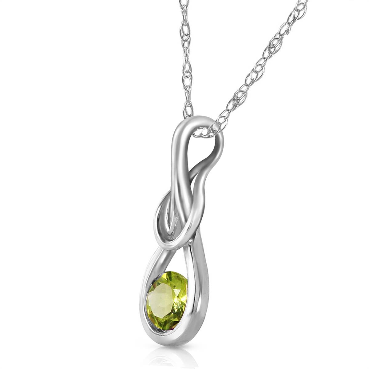 0.65 Carat 14K Solid White Gold Inevitable Journey Peridot Necklace