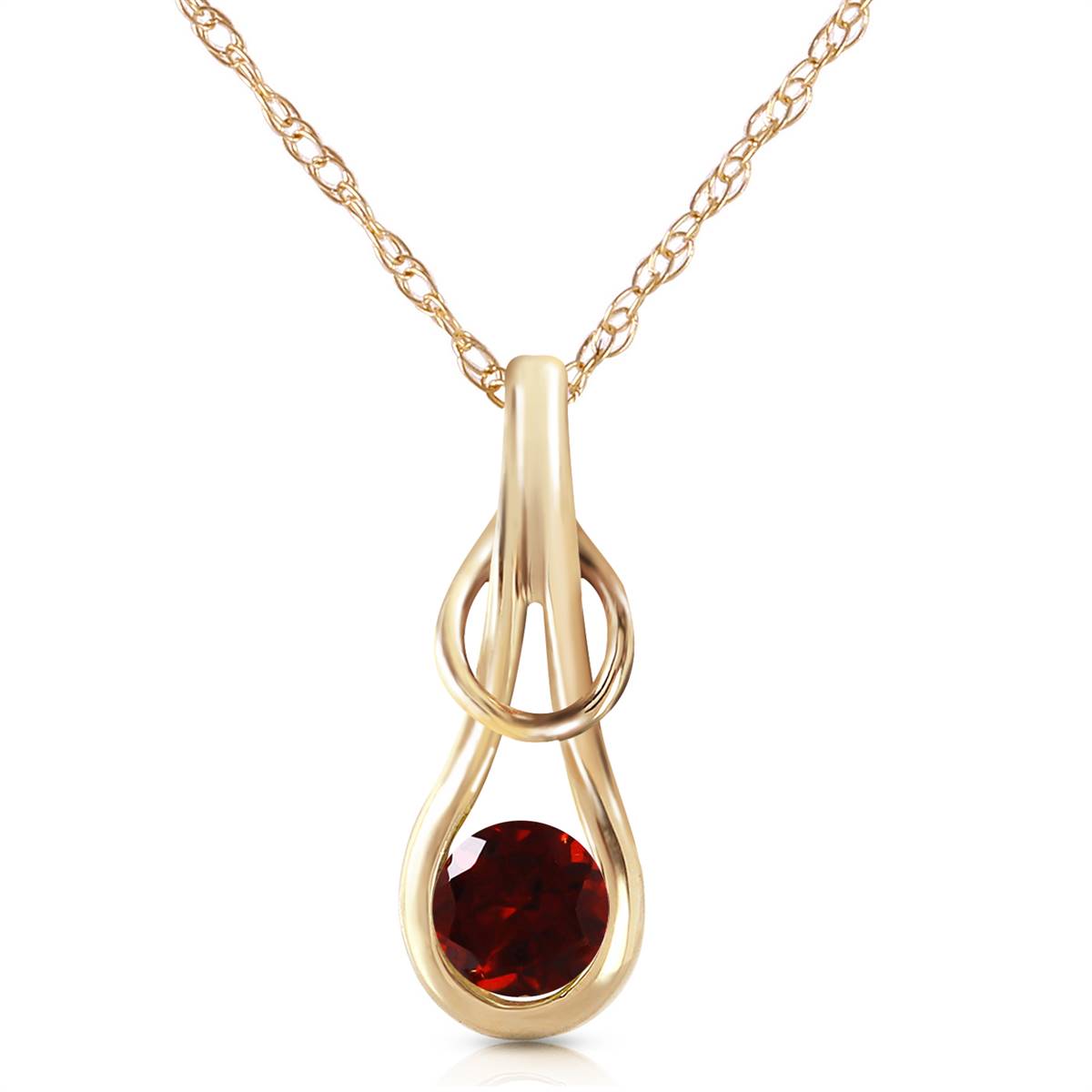 0.65 Carat 14K Solid Yellow Gold Memoires Garnet Necklace