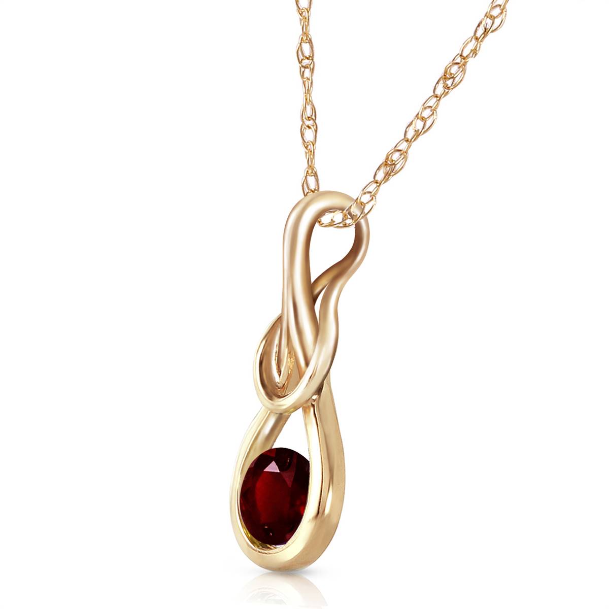 0.65 Carat 14K Solid Yellow Gold Memoires Garnet Necklace