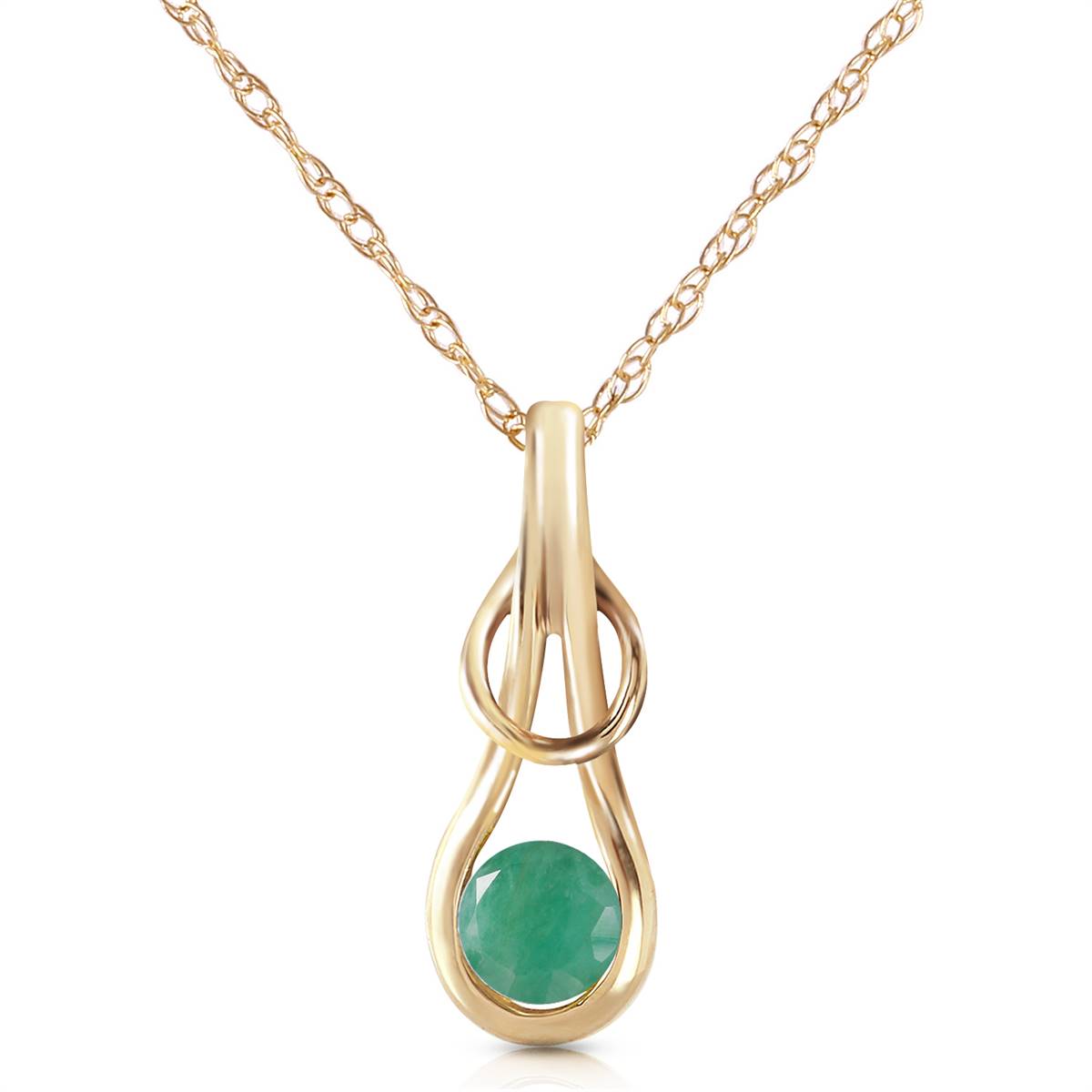 0.65 Carat 14K Solid Yellow Gold Homage Emerald Necklace