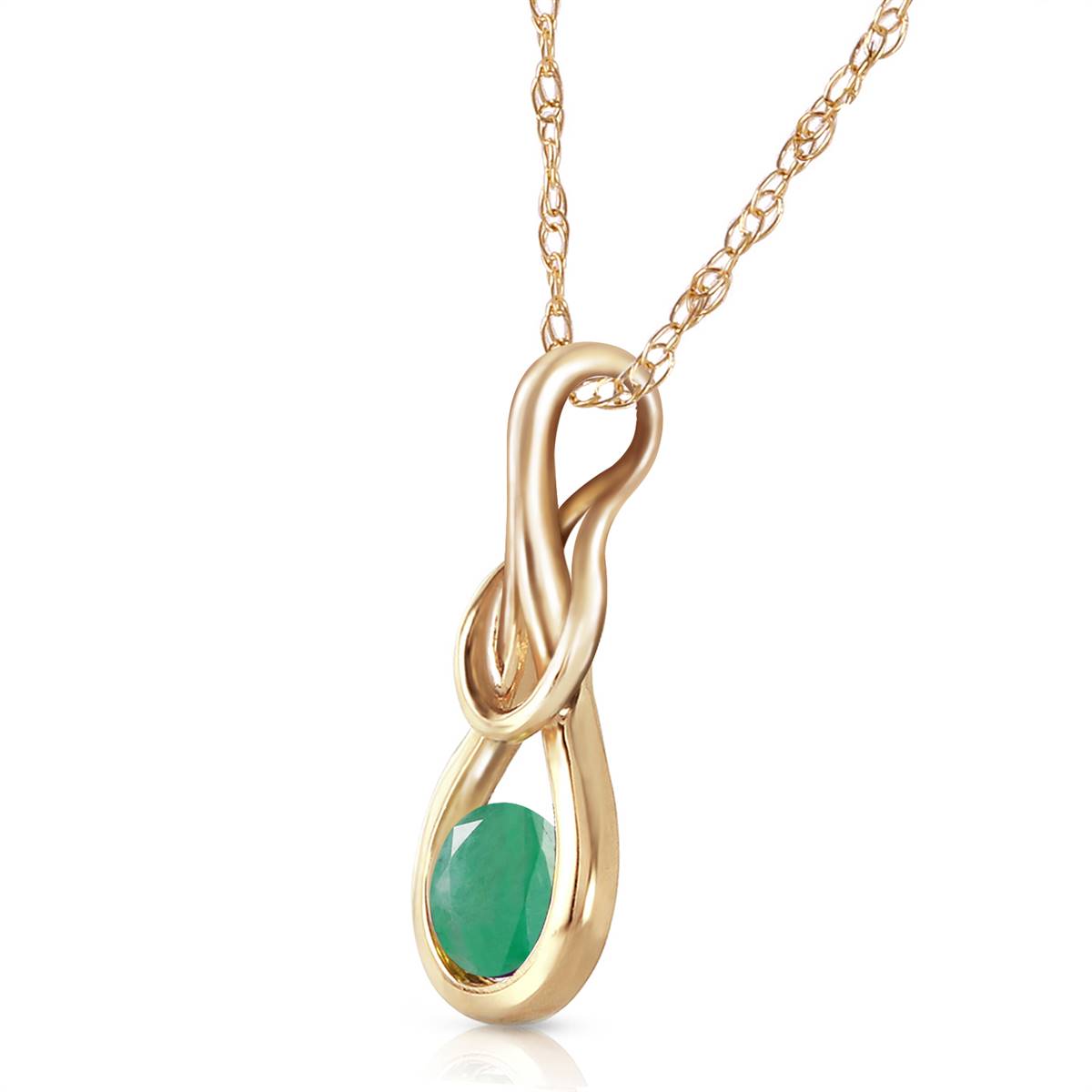 0.65 Carat 14K Solid Yellow Gold Homage Emerald Necklace