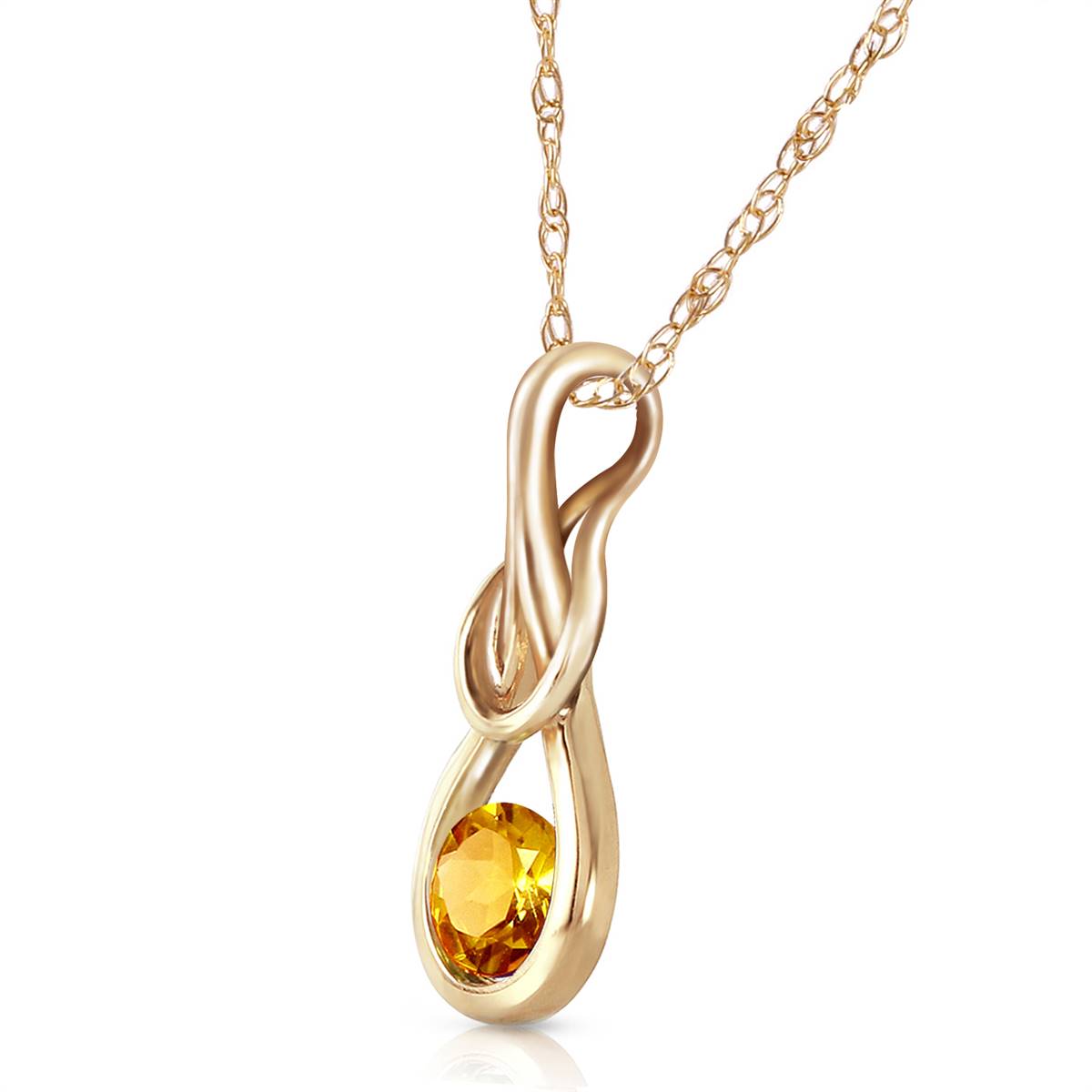 0.65 Carat 14K Solid Yellow Gold Happy Encounter Citrine Necklace