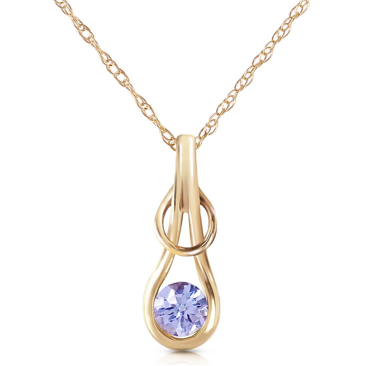 0.65 Carat 14K Solid Yellow Gold Adorable You Tanzanite Necklace