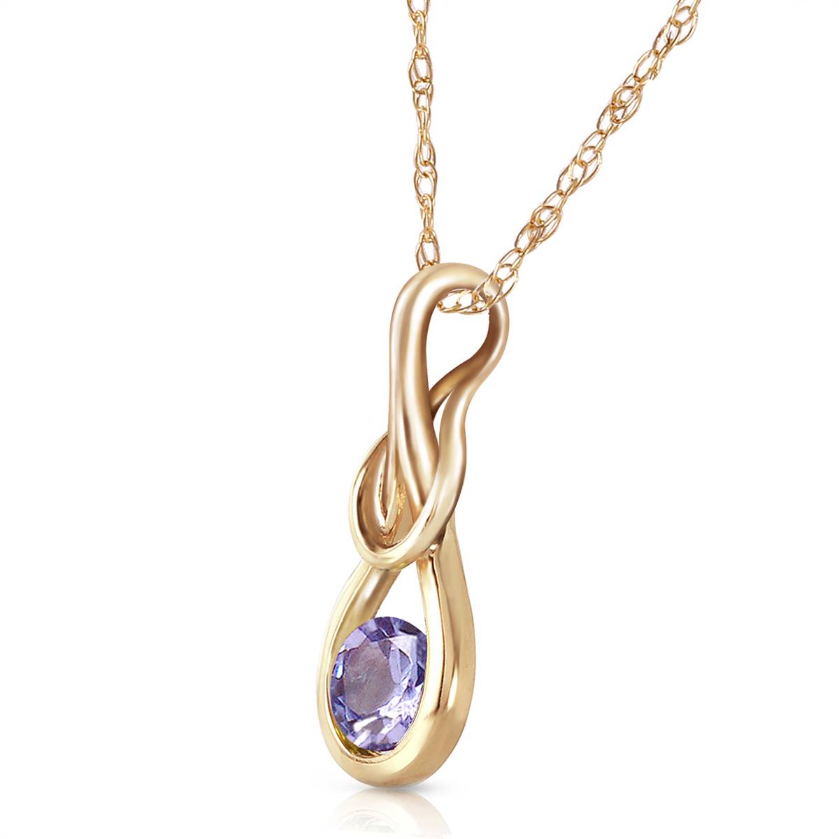 0.65 Carat 14K Solid Yellow Gold Adorable You Tanzanite Necklace