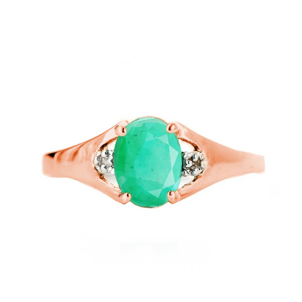 1.26 Carat 14K Solid Rose Gold Brilliance Emerald Diamond Ring