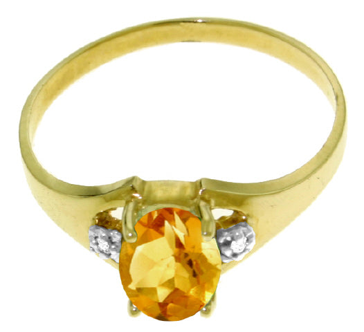 0.76 Carat 14K Solid White Gold Long To Stay Citrine Diamond Ring