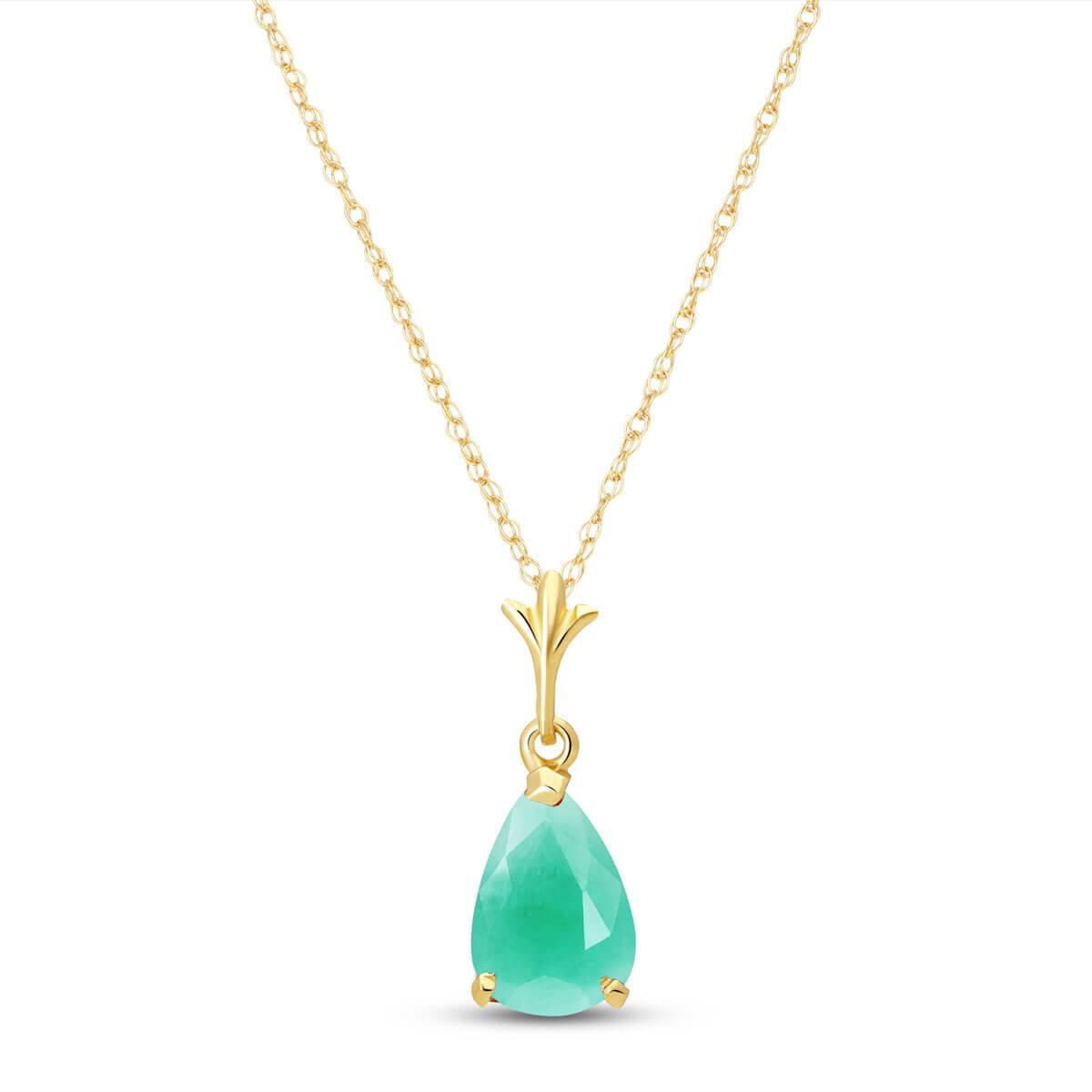 1 Carat 14K Solid Yellow Gold Olga Emerald Necklace