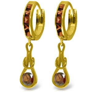 2.6 Carat 14K Solid Yellow Gold Love Knot Garnet Earrings