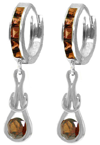 2.6 Carat 14K Solid Yellow Gold Love Knot Garnet Earrings