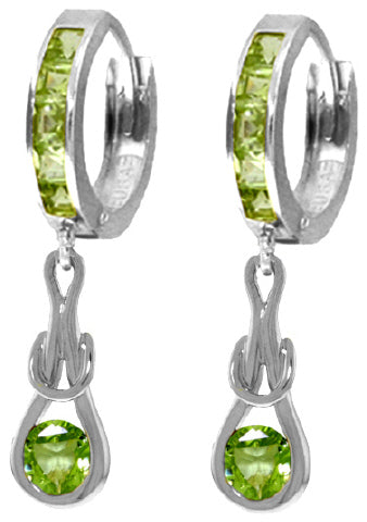 2.3 Carat 14K Solid Yellow Gold Love Knot Peridot Earrings