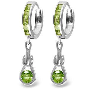 2.3 Carat 14K Solid White Gold Breaking Good Peridot Earrings