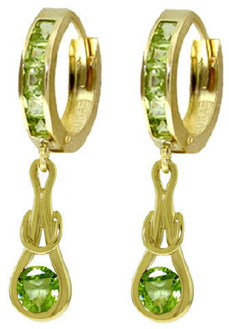 2.3 Carat 14K Solid White Gold Breaking Good Peridot Earrings