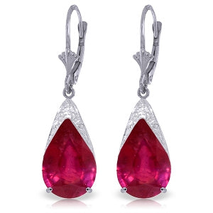 10 Carat 14K Solid White Gold Blessings Of Love Ruby Earrings