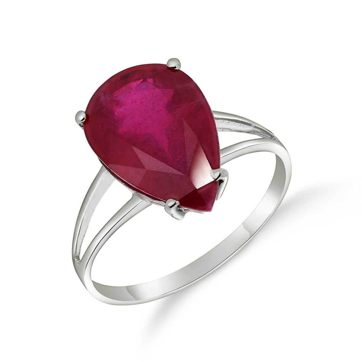 5 Carat 14K Solid White Gold Dante's Beatrice Ruby Ring