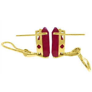 10 Carat 14K Solid Yellow Gold Inspiration Ruby Earrings