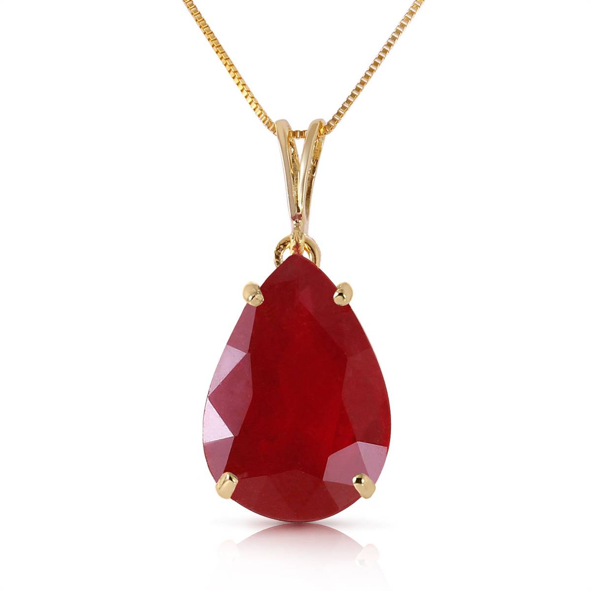 5 Carat 14K Solid Yellow Gold Born A Lioness Ruby Necklace