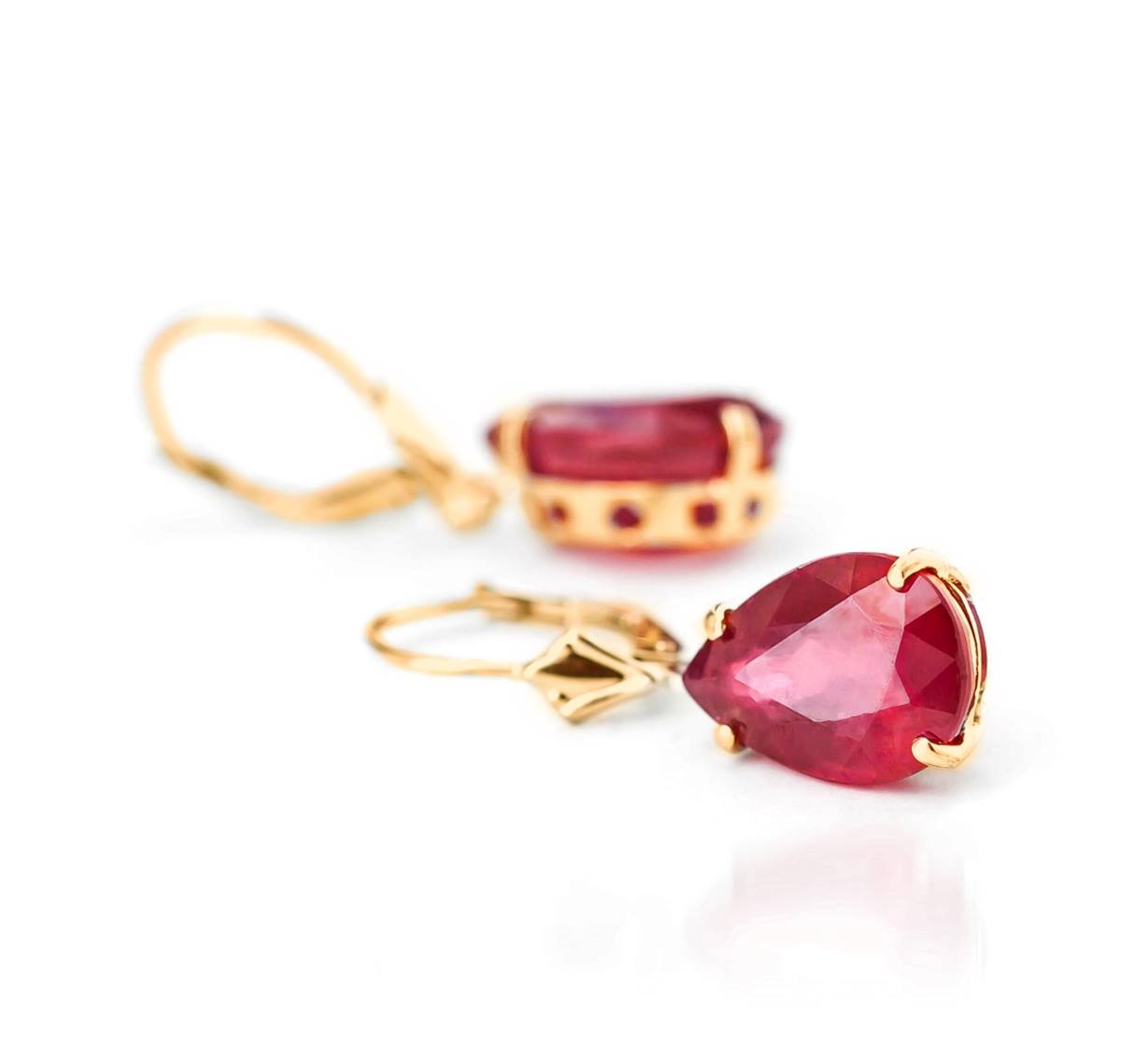 10 Carat 14K Solid Yellow Gold Carolina Ruby Earrings