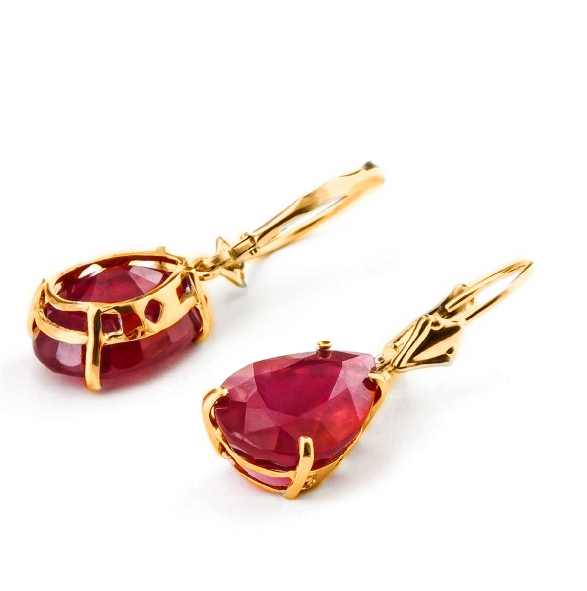 10 Carat 14K Solid Yellow Gold Carolina Ruby Earrings