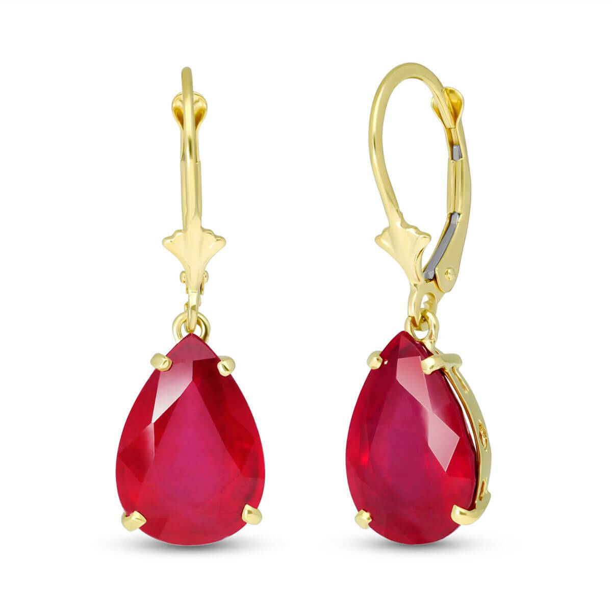 10 Carat 14K Solid Yellow Gold Carolina Ruby Earrings