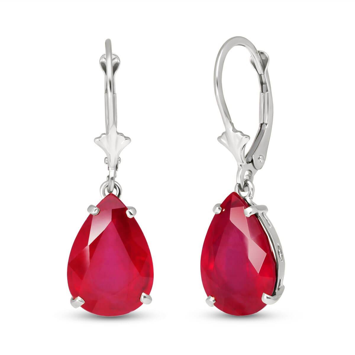 10 Carat 14K Solid White Gold Lady In Red Ruby Earrings