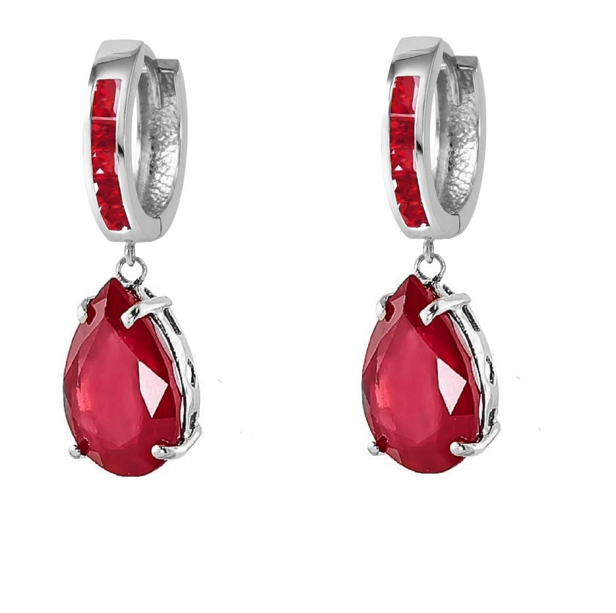 11.3 Carat 14K Solid White Gold Something Red Ruby Earrings